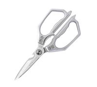 Premium Kitchen Scissors,Heavy-Duty Stainless Steel Kitchen Shears,Multi-Purpose Poultry Shears with Serrated Blade for Cutting Chicken, Meat, Fish,Vegetable, BBQ, Open Jars and Nut Cracker (Silver)