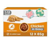 Premium Kitten Chicken Dinner in Sauce - 12 × 85 g, Balanced Complete Nutrition for 1-12 Month Kittens