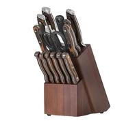 Premium Knife Holder - high-performance functional Wooden Organizer with 14 Slots Block Plan, Kitchen Utensils Preparation | Multipurpose Outdoor Indoor Utility Elegant