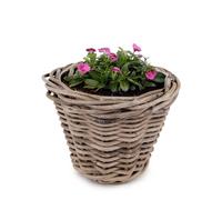 Premium Kubu Rattan Plant Pot for Outdoor Use - Round Planter as Weatherproof Flower Pot in Diameter 30 x 23 cm - Tall Plant Basket as Flower Basket and Plant Pot