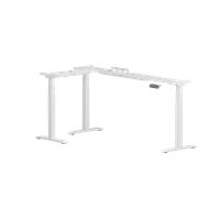 Premium L-shaped Standing Desk White Steel + Particleboard