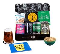 Premium Lager Congratulations Beer Gift Hamper For Men - 3 Independent Craft Lagers, Snack & Tasting Guide by QWERTY Beer Box - Beer Gift Set For Men