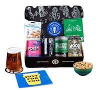 Premium Lager Happy Birthday Beer Gift Hamper For Men - 3 Independent Craft Lagers, Snack & Tasting Guide by QWERTY Beer Box - Lager Birthday Gifts For Men