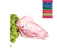 Premium Lamb Head 1.5kg with Rajah Lamb Seasoning - Fresh Halal Whole Head for Slow Cooking & Braising Pack