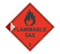 PREMIUM LAMINATED Flammable Gas 2 Sign, 200mm Vinyl Sticker, HSE Hazchem Warning Safety Signs