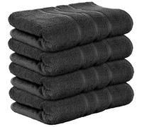 Premium Large Bath Towels Set, (69x140 CM) 4 Pack, 100% Cotton Soft Highly Absorbent Towel Lightweight Quick Dry Bathroom Towel for Home Spa Salon Hotel Pool Gym, Dark Grey 27x54 Inch