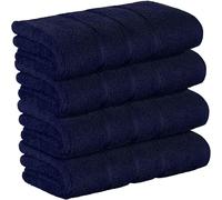 Premium Large Bath Towels Set, (69x140 CM) 4 Pack, 100% Cotton Soft Highly Absorbent Towel Lightweight Quick Dry Bathroom Towel for Home Spa Salon Hotel Pool Gym, Navy Blue 27x54 Inch
