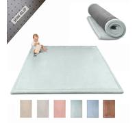 Premium Large Coral Velvet Baby Play Mat 200x150x2.5cm, Green - High-Density ...