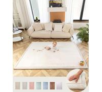 Premium Large Coral Velvet Baby Play Mat 200x150x2.5cm, Grey - High-Density M...