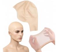 Premium Latex Bald Cap Set with Wig Liner, 58cm Head Circumference.Professional Cosplay Bald Cap, Theater Performance Latex Head Cover, Halloween Costume Accessories, Film Makeup Transformations