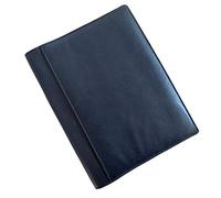 Premium Leather A5 Refillable Notebook Cover - Soft Genuine Leather Journal Holder with Free Lined Insert | EMVY Embossed | Fits Most A5 Notebooks (80+ Pages) (Black)