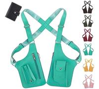 Premium Leather Adjustable Underarm Shoulder Bag, Double Shoulder Hidden Anti Pickpocket Armpit Armor Pack for Men (Green)