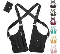 Premium Leather Adjustable Underarm Shoulder Bag, Double Shoulder Hidden Anti Pickpocket Armpit Armor Pack for Men (Black)