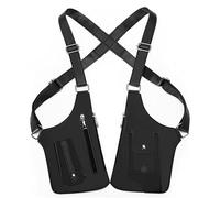 Premium Leather Adjustable Underarm Shoulder Bag for Men, Anti-Theft Hidden Adjustable Strap Holster, Water Resistant Crossbody Pack Men, Women Leather Armor (black)