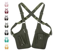 Premium Leather Adjustable Underarm Shoulder Bag for Men & Women, 2026 New Men Anti-Theft Underarm Wallet Pocket Holster Phone Double-Shoulder Pouch, Water Resistant Crossbody Pack (Army Green)