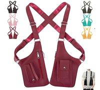 Premium Leather Adjustable Underarm Shoulder Bag for Men & Women, Leather Underarm Shoulder Bag Men, Armpit Vest Bag Anti Theft Hidden Storage, Travel Accessory(Red)