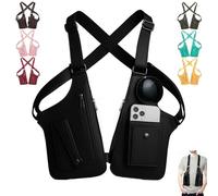 Premium Leather Adjustable Underarm Shoulder Bag For Men & Women, Leather Underarm Shoulder Bag Men, Armpit Vest Bag Anti Theft Hidden Storage, Travel Accessory(Black)