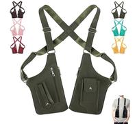 Premium Leather Adjustable Underarm Shoulder Bag For Men & Women, Leather Underarm Shoulder Bag Men, Armpit Vest Bag Anti Theft Hidden Storage, Travel Accessory(Green)
