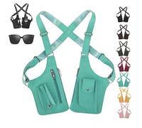 Premium Leather Adjustable Underarm Shoulder Bag for Men & Women, Multi-Pocket Anti-Theft Invisible Underarm Bag (Emerald Green, Medium)