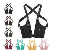 Premium Leather Adjustable Underarm Shoulder Bag, Leather Shoulder Armor Hidden Underarm Strap Wallet, Anti Theft Travel Bag, Multi-Pocket, Waterproof, Adjustable Fit (Black)