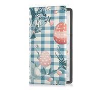 Premium Leather Auto Registration Insurance & ID Card Holder Men Women Automobile Wallet Case Organizer for Driver License, Cards & Essential Documents Easter Day Easter Eggs Eucalyptus Rabbit Ears,