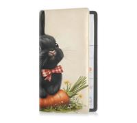 Premium Leather Auto Registration Insurance & ID Card Holder Men Women Document Wallet for any Car, Truck, Motorcycle, Trailer or Boat Buffalo Plaid Bunny Carrot Easter, Buffalo Plaid Bunny Carrot