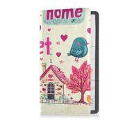 Premium Leather Auto Registration Insurance & ID Card Holder Men Women Essential Car Wallet Case for Essential Document, Driver License, Cards Valentines Day Tree Love Heart Home Sweet Home,