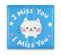 Premium Leather Auto Registration Insurance & ID Card Holder Men Women Prefect Car Essentials Wallet for Cards, Essential Document, Driver License Vehicle Paperwork I Miss You Cartoon Cute White Cat 1