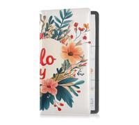 Premium Leather Car Registration and Insurance Card Holder Men Women Car Essentials for ID, Driver's License, Key Contact Information Cards Valentines Day Floral Leaves Love Heart Hello, Valentines