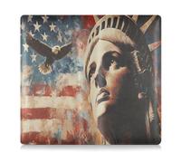 Premium Leather Car Registration and Insurance Holder Men Women Glove Box Organize for ID, Driver's License, Key Contact Information Cards Usa Presidents Day Flag & Lady Liberty