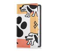 Premium Leather Car Registration & Insurance Card Holder Men Women Auto Glove Box Organizer for Essential Document, Driver License, Cards Dog Paw & Silhouette