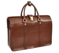 Premium Leather Doctors Bag Framed Professionals Briefcase D8646 Brown