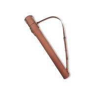 Premium Leather Document Tube, Layer Cowhide Blueprint Storage & Artwork Transport Case with Shoulder Strap for Architects, Artists(Short Style)