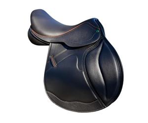 Premium Leather English Jumping Saddle - Close Contact Design for Hunters & Jumpers - Handcrafted Durable All-Purpose Equestrian Tack ST-065 (16" Seat)
