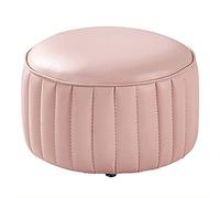 Premium Leather Foot Stool,Round Footrest,Comfy Resting Footstool Sofa Stool,Small Accent For Living Room Bedroom-Navy Blue 32X32X21Cm,Light Pink,36x36x24cm