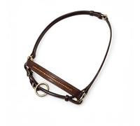 Premium Leather Horse Show Headcollar for Foals with Rhinestones, Solid Brass Buckles, Adjustable Crown Piece and Noseband, Available in Black with Silver or Brown with Gold, 3 Sizes (Brown, Small)