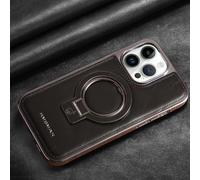 Premium Leather Kickstand Case for iPhone 17 Pro - Built-in Magnetic Ring, MagSafe Wireless Charging, Drop Protection, Anti-Slip Grip (Black, for iPhone 17 Pro)