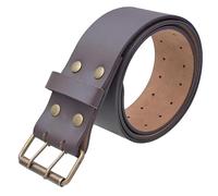 Premium Leather Kilt Belts for Men with Double Prong Buckle - Adjustable, Classic Wide Kilt Belt Genuine Leather, Kilt Accessories, Stylish & Durable (Brown, 32-37 (Inches))