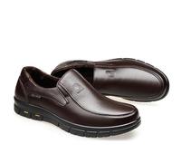 Premium Leather Men's Loafer Handmade Slip-On Dress Shoes for Men Genuine Leather Casual Shoes for Party Prom Wedding (5,Brown Fleece)