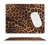Premium Leather Mouse Pad Cool Cheetah Leopard Printed with Non-Slip Base for Office Gaming, Waterproof 11.8"x9.8"