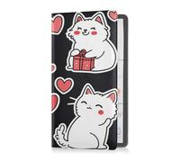 Premium Leather Registration and Insurance Card Holder Men Women Wallet Accessories Case for ID, Driver's License, Key Contact Information Cards Valentine's Day Ragdoll Cats Black, Valentine's Day