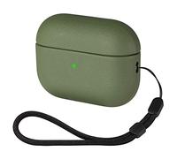 Premium Leather Slim Fit Case for AirPods 4, Shock-Absorbing Case Cover Accessories with Wrist Strap for Men Women for AirPods 4-Green