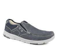 Premium Leather Slip On Shoes - Navy Size 8