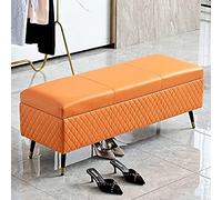Premium Leather Storage Bench Modern Upholstered End of Bed & Entryway Seating Stylish 47"x16"x18" Design for Bedroom & Living Room Organization