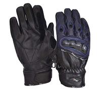 Premium Leather Summer Motorcycle Motorbike Gloves CowHide Blue/Black (M)