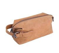 Premium Leather Travel Toiletry Bag for Men and Women, King-Size Handcrafted Vintage Dopp Kit with Waterproof Lining, Mens Toiletry Travel Bag, Mens Travel Bag Toiletry Shaving Kit Organizer (Brown),