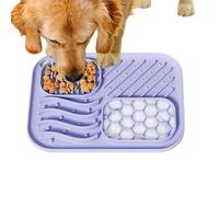 Premium Leckmatte für Hunde & Katzen mit starken Saugnäpfen - Silikon Schleckmatte zur Angstlinderung & Beschäftigung - Slow Feeder Antischlingmatte für Nassfutter, Erdnussbutter & - Blau/Pink