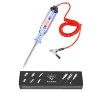 Premium LED Bulb Test Light Automotive,Circuit Tester 12V-24V-36V,ABS Handle Material,Long Steel Probe and Alligator Clip, for Continuity Voltage, for Sedan, SUV, RV, Truck(1pc, Red line, LED Bulb)