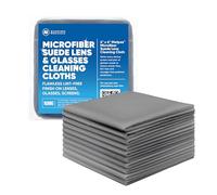 Premium Lens Glasses Cleaning Cloth by MicrofiberWholesale Gray Super Soft Microfiber Suede Travel Size Reusable No Lint Scratch-Free Durable for Lenses Glasses Phones 6x6in 10pk