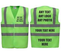 Premium Lime Green Hi Vis Safety Vest Custom Printed With Your Logo Or Text Waistcoat, Personalise Front and Back, Brand Your Company, Small to 3XL, Brook Hi Vis (Lime Green, Xlarge)